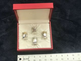 Authentic Cartier Vintage Sterling Silver Salt & Pepper Shakers (4),  Boxed Nores