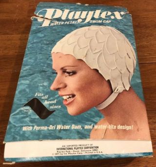 PLAYTEX Vintage Pink Rubber Water Petal Swim Cap Perms - Dri Dam 1970s RARE 6