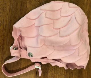 PLAYTEX Vintage Pink Rubber Water Petal Swim Cap Perms - Dri Dam 1970s RARE 7