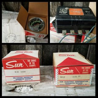 Vintage Sun Eb - 9a & Rc - 85  Set Tachometer Transmitter 8 Cyl 12v