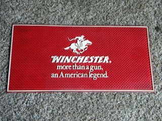 Winchester Shop Counter Mat Red Measures 12 " X24 " Pony Express Rider Logo