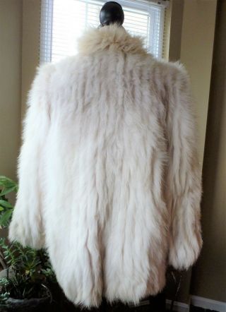 Saga Fox Fur Vintage Coat Jacket Natural Blue Fox Very Soft Size M/L 6