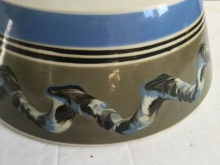 Mochaware Earthworm Pattern Bowl 19thc Early and Rare - Large 5