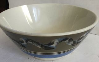 Mochaware Earthworm Pattern Bowl 19thc Early and Rare - Large 7
