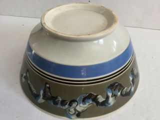 Mochaware Earthworm Pattern Bowl 19thc Early and Rare - Large 8