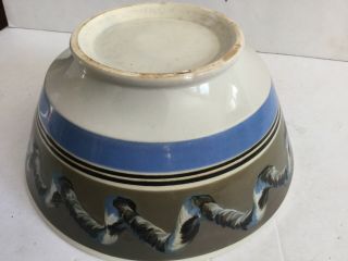 Mochaware Earthworm Pattern Bowl 19thc Early and Rare - Large 9