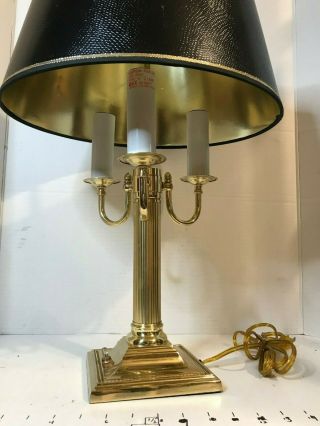 Vintage Brass Bouillotte Style Lamp Black With Gold