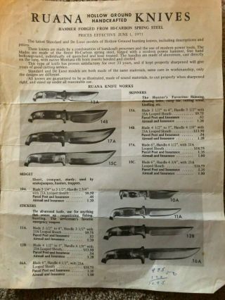 1962 - 83 R.  H.  RUANA 12B Knife Stamped M with Looped Sheath - Rare 12