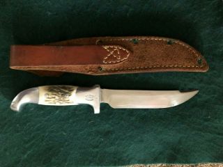 1962 - 83 R.  H.  RUANA 12B Knife Stamped M with Looped Sheath - Rare 3