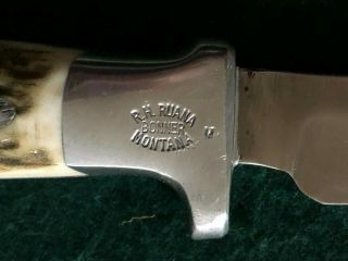 1962 - 83 R.  H.  RUANA 12B Knife Stamped M with Looped Sheath - Rare 6