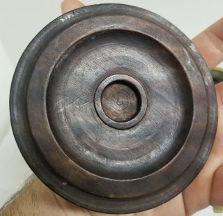 Antique Chinese Heavy Bronze Censer with Wooden Base Stand Lid Reign Mark 1550gr 7