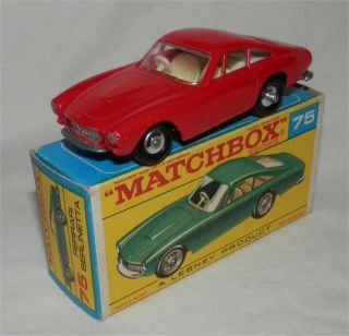 Rare 1960s.  Matchbox,  Lesney.  75 Ferrari Berlinetta Red.  Chrome Wheel.