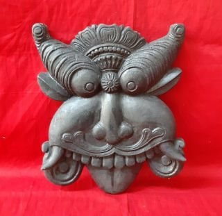 Vintage Wooden Wall Hanging Yali Temple Art Handcrafted Sculpture Figure Statue