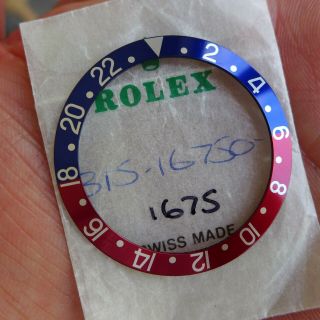 A Rare Vintage 1970s - 1980s Rolex Gmt Ref.  1675 16750 Pepsi Bezel Insert Vgc