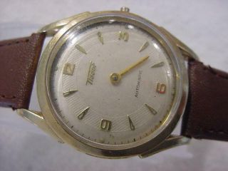 Vintage Gold Fd Large Antique Art Deco Tissot Bumper Automatic Mens Watch