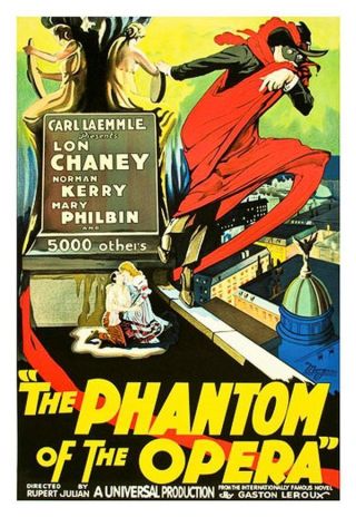 Phantom Of The Opera Vintage Movie Poster Lithograph Lon Chaney Hand Pulled S2