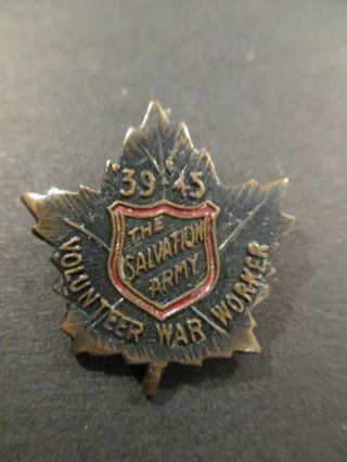WW II Canadian Legion Pinback & Salvation Army War Worker Badge Pin 5