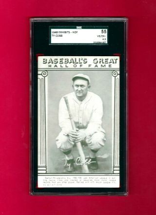 1948 Vintage Ty Cobb Detroit Tigers Baseballs Great Hall Of Fame Sgc (55) Vg/ex,