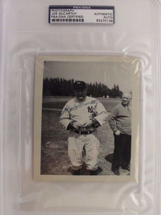 Joe Mccarthy (d.  1978) Hof Yankees Autographed Vintage 4x5 Photo Psa Auth Rare