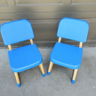 (2) Vintage Fisher Price Arts Crafts Table Replacement Blue Chair Set 1985