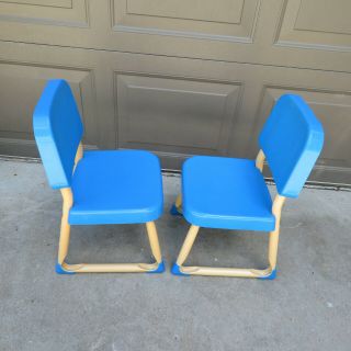 (2) Vintage Fisher Price Arts Crafts Table Replacement Blue Chair Set 1985 2