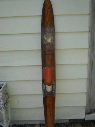 Vintage Cypress Gardens 68 " Wooden Water Ski Dick Pope Jr 3 Times Nat Champ (b)