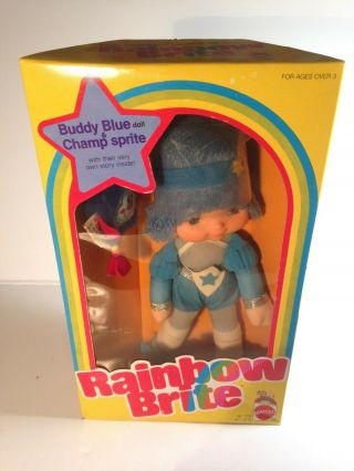 1983 Vintage Mattel Hallmark Rainbow Brite Buddy Blue Champ 10” Inch Doll Mib