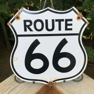 Vintage Route 66 Highway Porcelain Sign