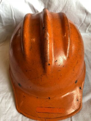 Vtg ORANGE BULLARD 502 FIBERGLASS Hard Boiled HARD HAT Ironworker 2