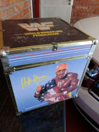 Vintage Wwf Wrestling Wooden Toy Box Hulk Hogan Ultimate Warrior Legion Of Doom