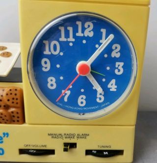 Vintage 1977 Sesame Street Cookie Monster Cookie Time Clock Radio 3