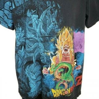 Dragon Ball Z T Shirt Vintage 90s 00s All Over Print Goku Japan Animated Large