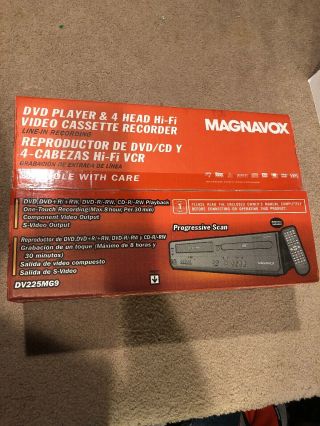 Vintage Mib Magnavox Dv225mg9 Dvd Player & 4 Head Hi - Fi Video Cassette Recorder