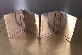 Vintage Sterling Silver Je Caldwell Co 4 Panel Book Shaped Folding Picture Frame