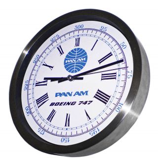 Pan Am Airways,  Boeing 747 Wall Clock,  Retro 1960 - 70 ' s Vintage Dial. 3