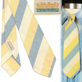 1940s Palm Beach Cloth Goodall Beau Brummell Vintage Necktie Art Deco Swing Tie