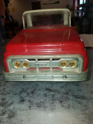 VINTAGE Tonka Pick Up Truck Red White with Tru Scale trailer 7