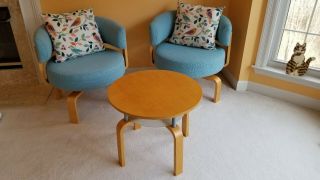 Ikea Fridene Modern Vintage Swivel Chairs And Table Set