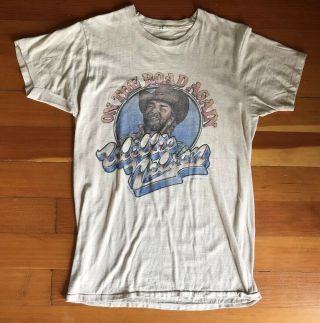Willie Nelson 1980 On The Road Again Vtg 80s Rock Concert Shirt Medium Usa Made