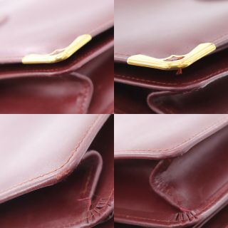 Cartier Logos Must Line Clutch Bag Bordeaux Leather Vintage Authentic BB664 W 5