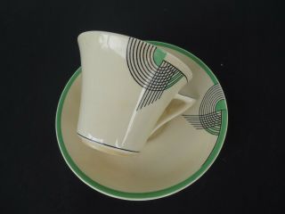 vintage art deco royal doulton green tango d5503 tea cup & saucer set 2
