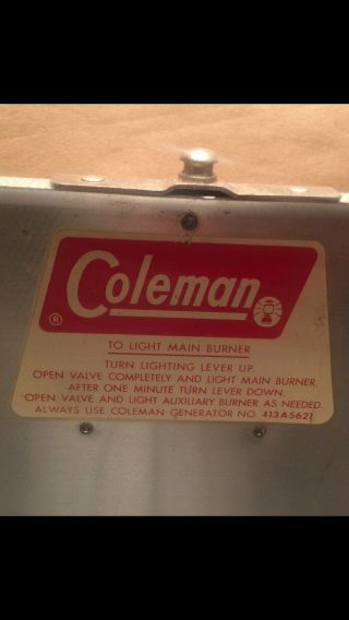 Vintage RARE COLEMAN 442 A 2 - BURNER ALUMINUM CAMP STOVE 6