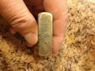 Vintage Sterling Silver Zippo Flat Bottom Cigarette Lighter Monogramed Nsd Rare