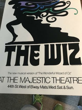Vintage 1974 THE WIZ Theater POSTER by Artist MILTON GLASER 4