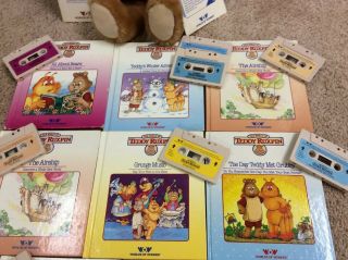 Vintage 1984,  1985 Teddy Ruxbin Talking Bear,  9 Books And 9 Tapes,  Care Guide 3
