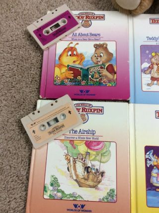 Vintage 1984,  1985 Teddy Ruxbin Talking Bear,  9 Books And 9 Tapes,  Care Guide 5