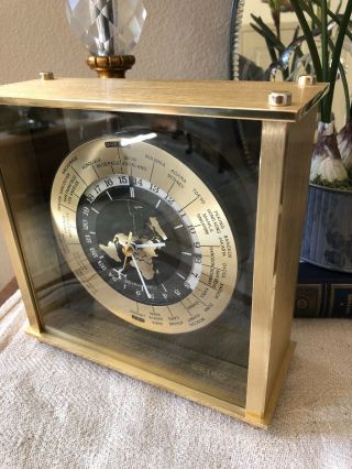Seiko Brass Mantel World Time Clock Airplane Second Hand GMT Analog Vintage 5