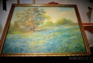Antique Watercolor Painting Framed Artist Signed Hattie V.  Young Palmer 17 1/2 "