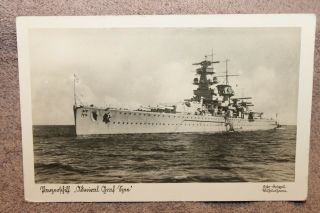Ww2 German Navy Warship Photo Postcard,