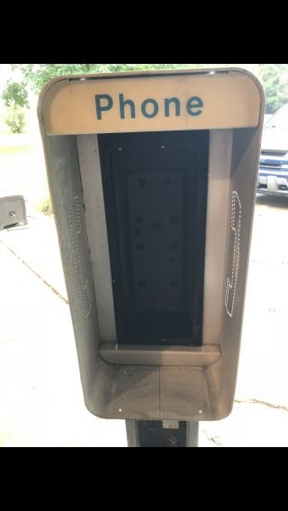 Vintage Aluminum Phone Booth With Base.